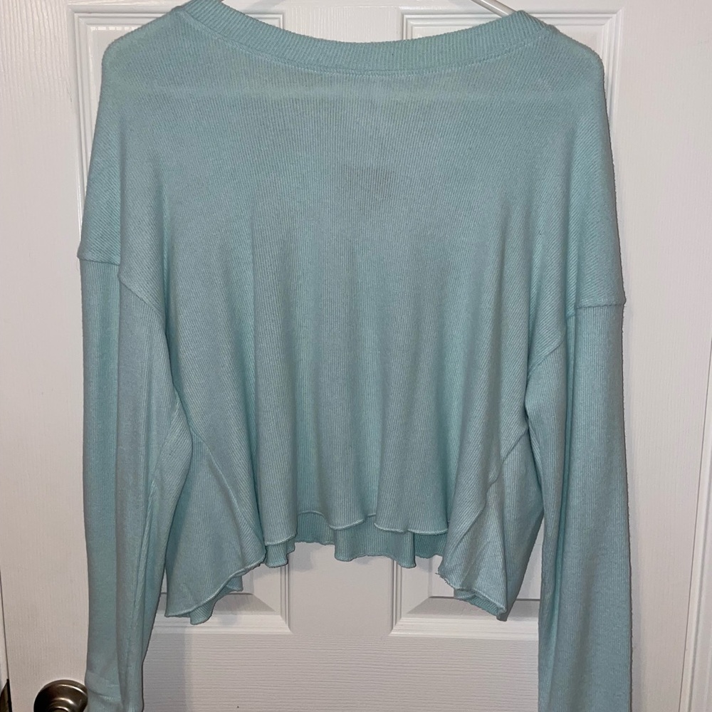 NWOT Angie womens blue crop sweater